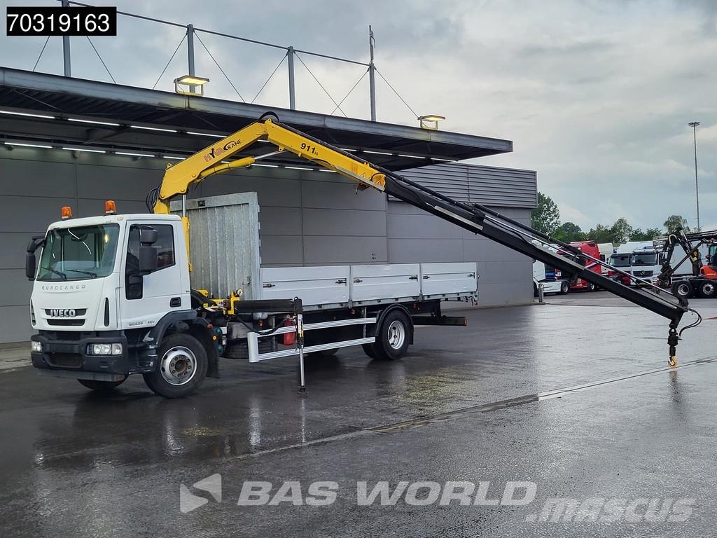 Iveco Eurocargo 160E280 4X2 Hyva V911 3S Crane Kran 750c Φορτηγά Kαρότσα με ανοιγόμενα πλαϊνά