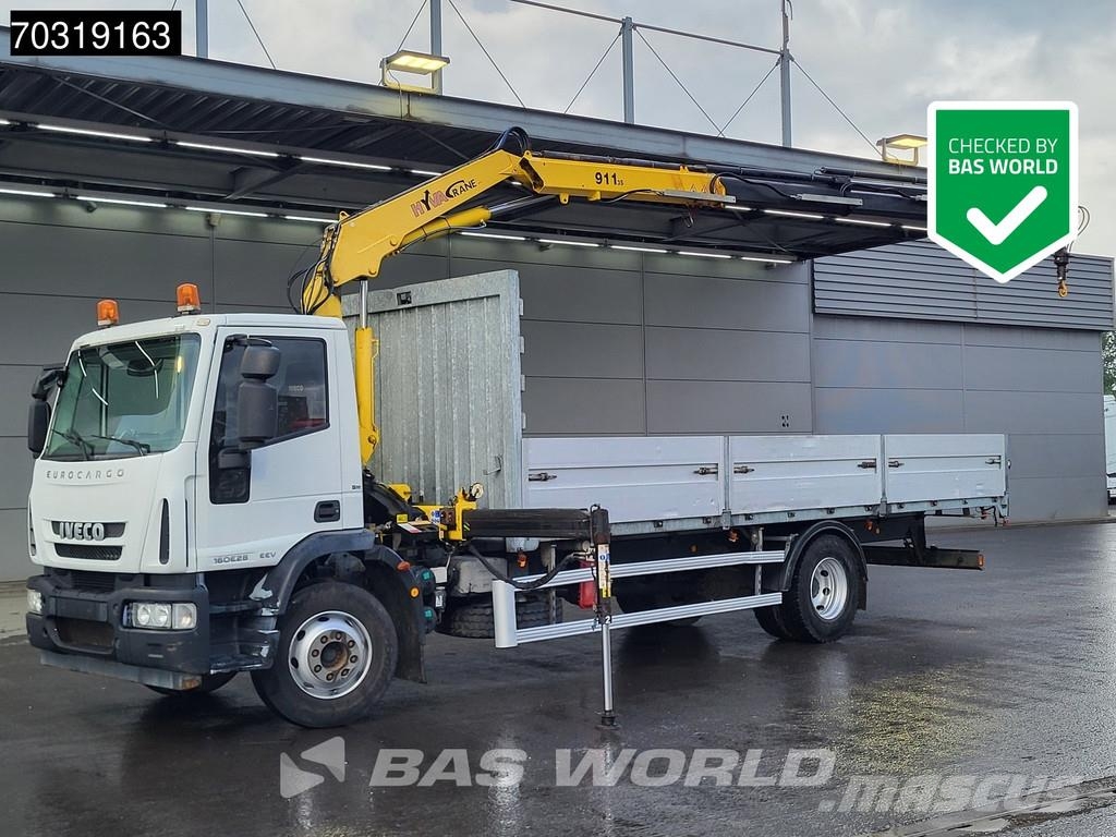 Iveco Eurocargo 160E280 4X2 Hyva V911 3S Crane Kran 750c Flatbed kamyonlar