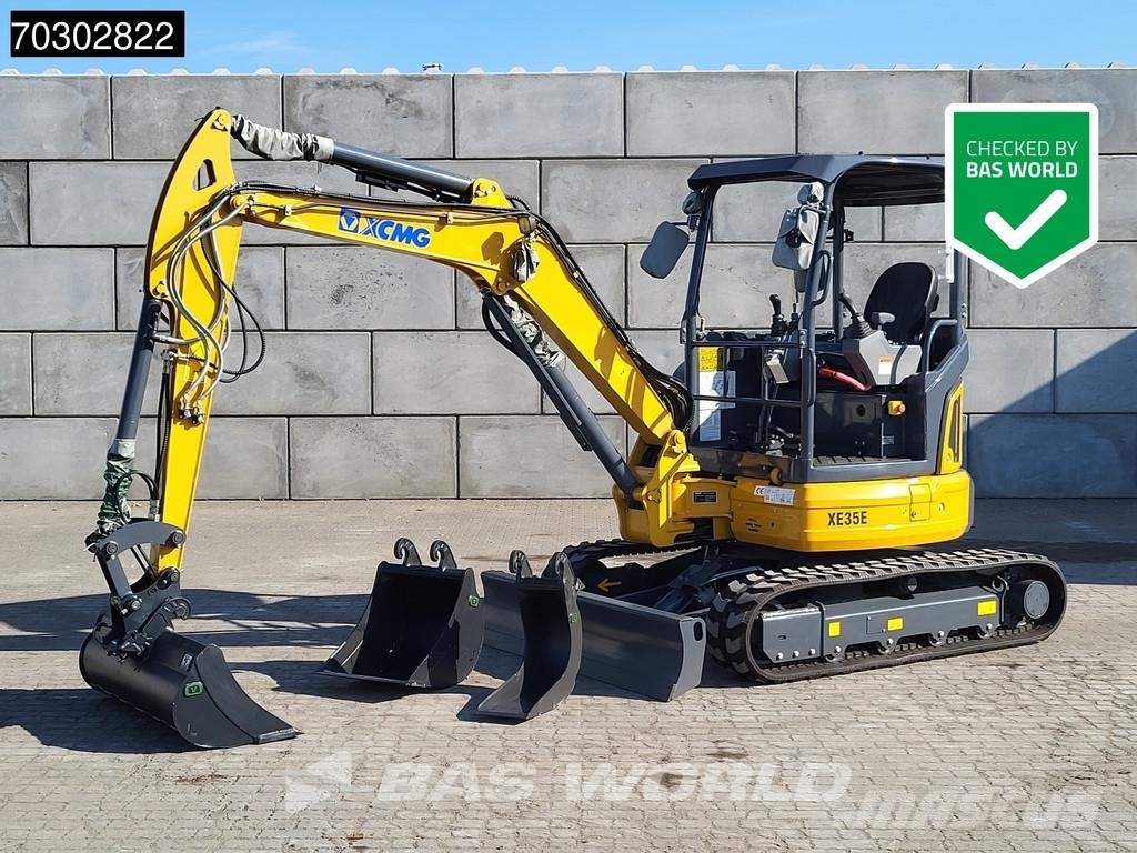 XCMG XE35 E Fabrieksgarantie- CW+3 Bakken - Yanmar Moto Miniexcavadoras