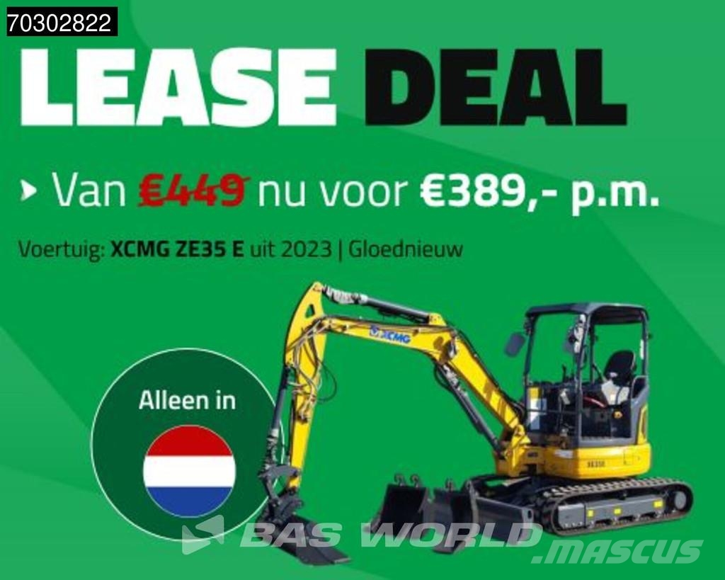 XCMG XE35 E Fabrieksgarantie- CW+3 Bakken - Yanmar Moto Miniexcavadoras
