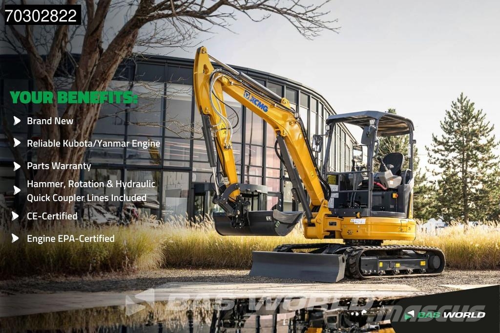 XCMG XE35 E Fabrieksgarantie- CW+3 Bakken - Yanmar Moto Miniexcavadoras