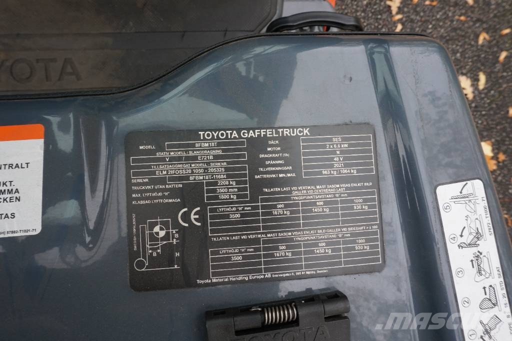 Toyota 8FBMT18 電動堆高機