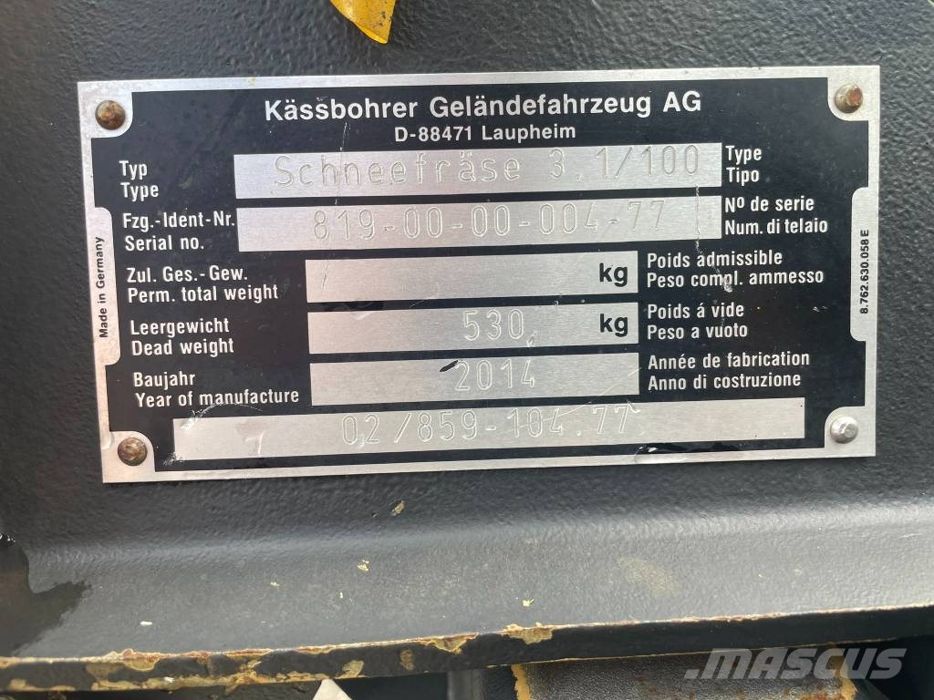 Kässbohrer Pistenbully PB 100 토양관리 장비 - 기타