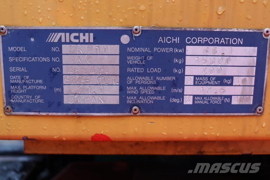 Aichi SR210 As-Is, Non-working, Diesel, Tracked, 23m Wor Podnośniki teleskopowe
