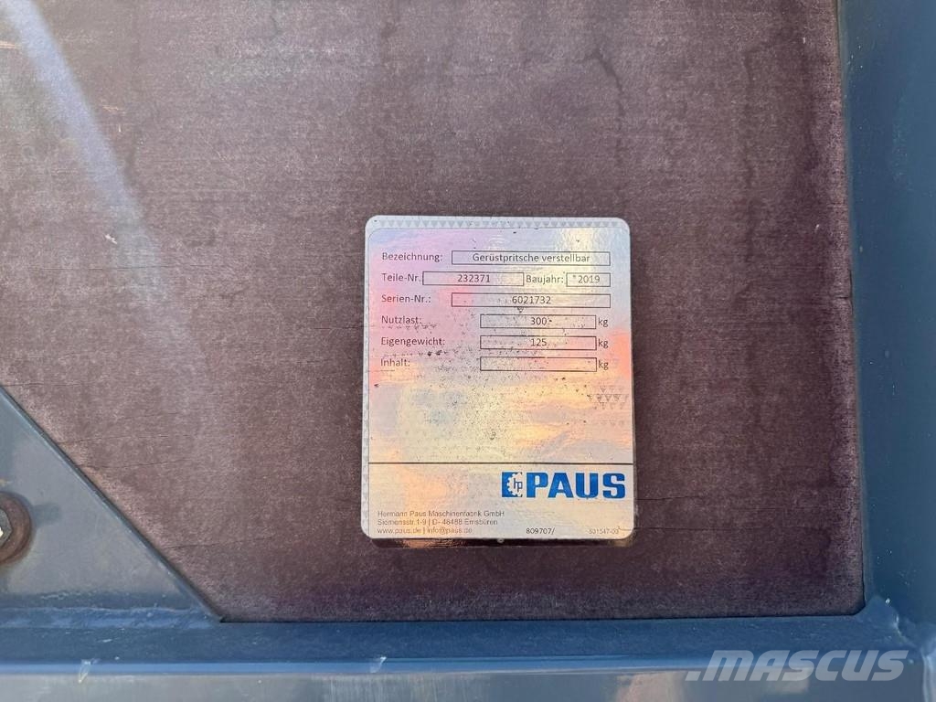 Paus 37WH - 37 METER / 300 KG - TÜV UNTILL 07/2027 المنصات الهوائية المثبتة على مقطورة