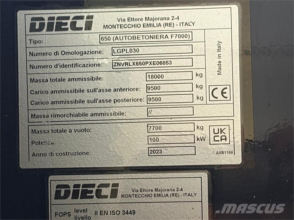 Dieci F7000 Stavebné miešačky