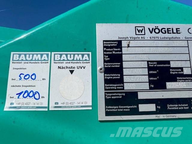 Vögele S 800i (12005367) Pavimentadoras de asfalto