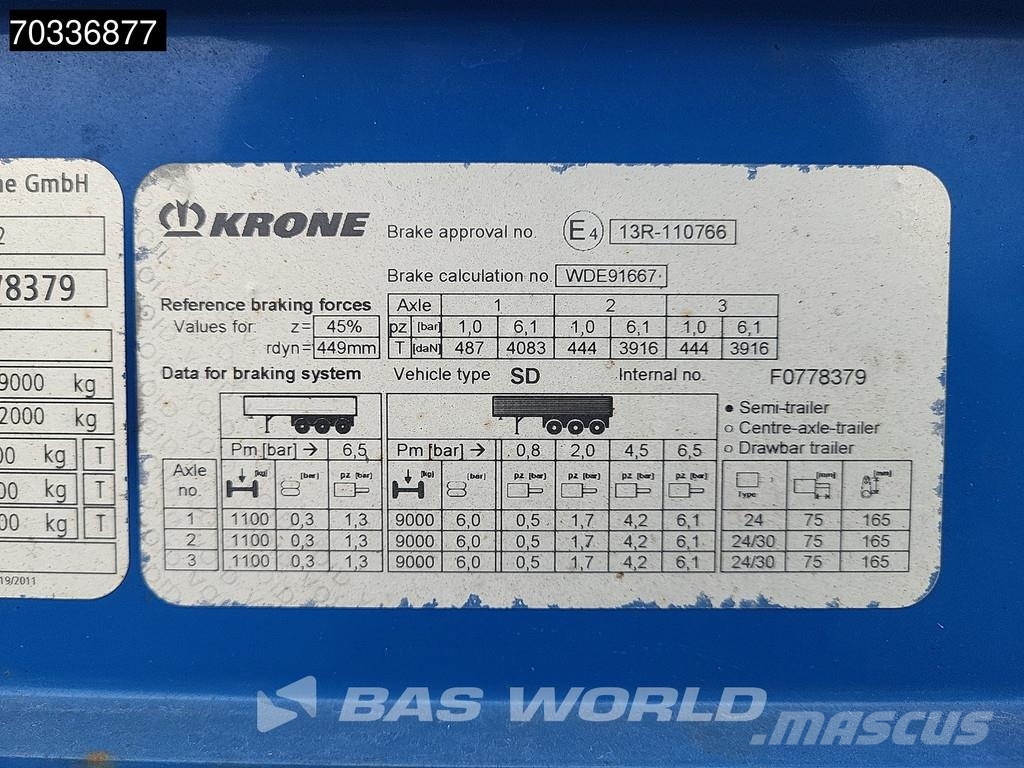 Krone SD Mega Semi-trailer med Gardinsider