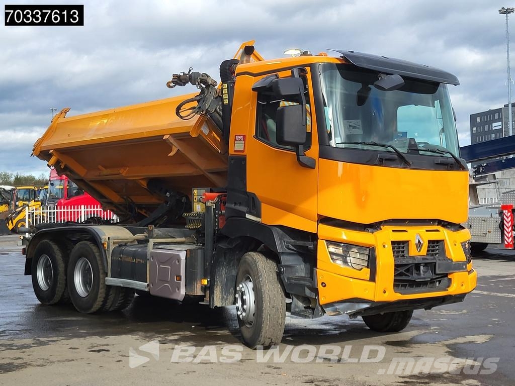 Renault C 460 6X4 Palfinger PK12002 EH Crane 7m3 3-way tip Tippbil