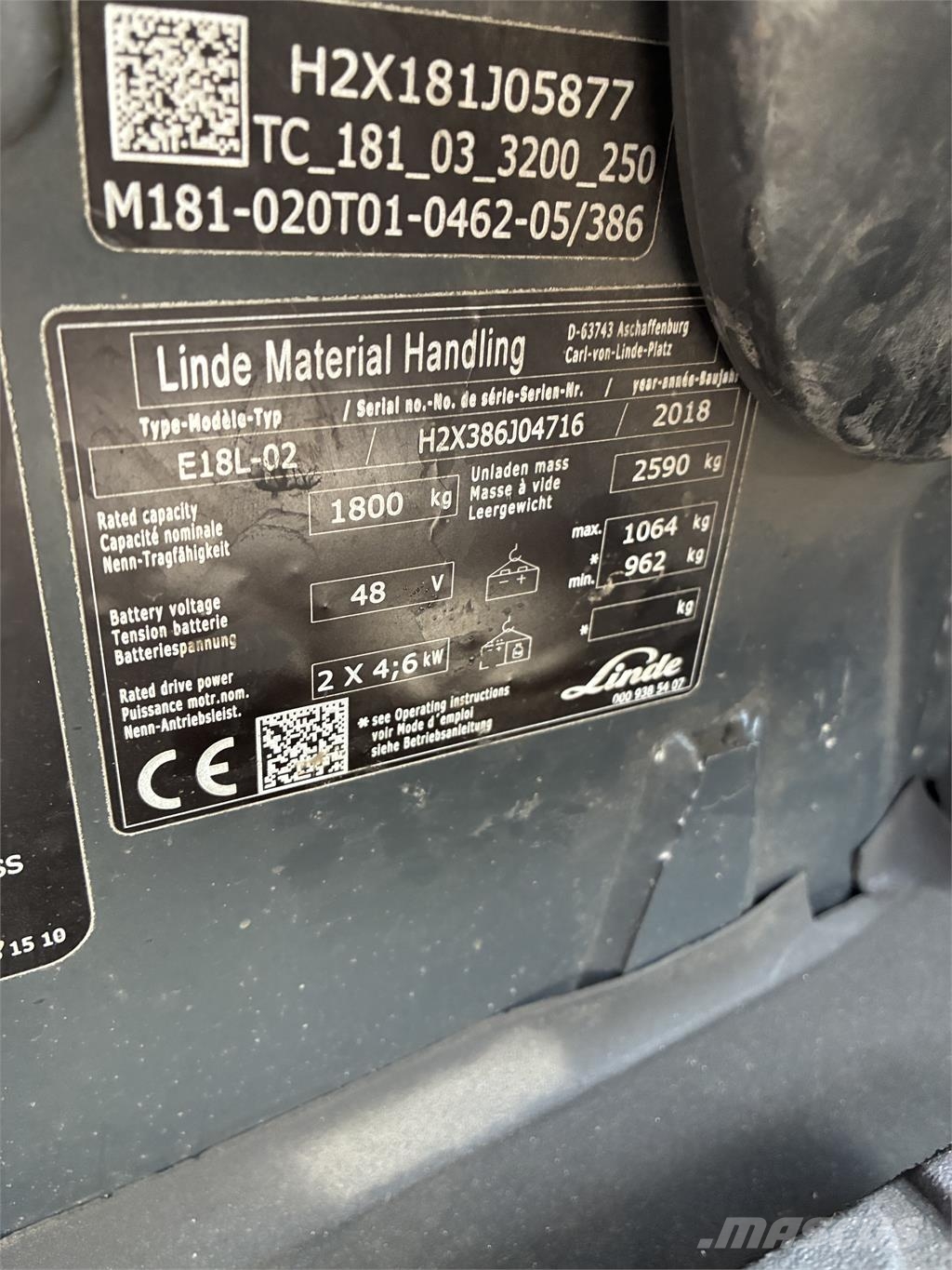 Linde E18L 电动叉车