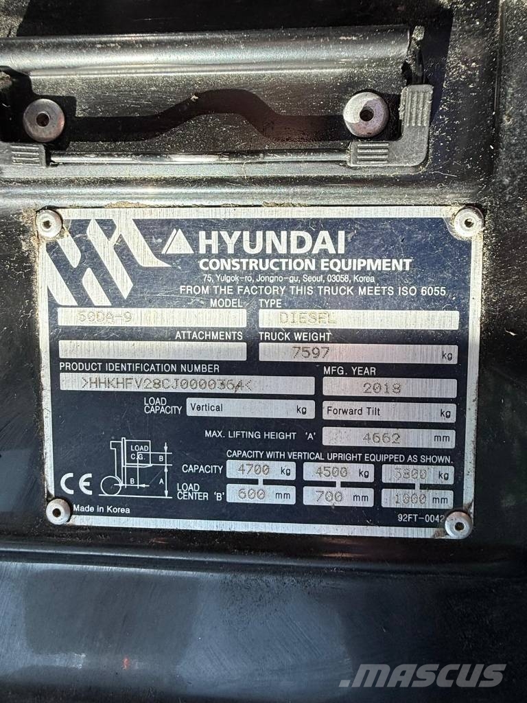 Hyundai 50 DA-9 디젤 지게차