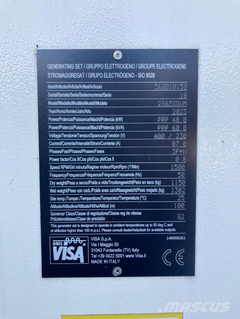 Strom Visa Stromerzeuger DS65SGVM 60kVA Otros Generadores