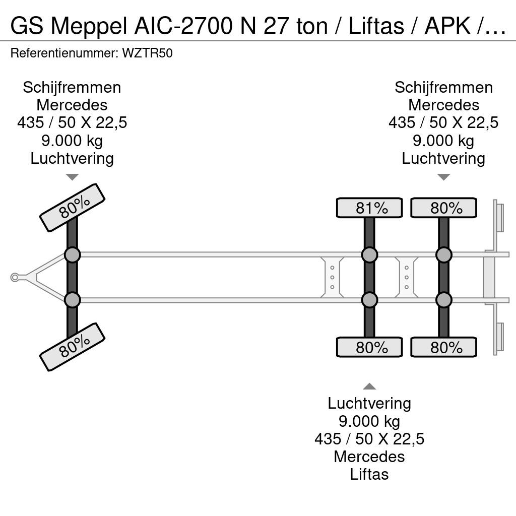 GS Meppel AIC-2700 N 27 ton / Liftas / APK / Banden z 컨테이너 트레일러