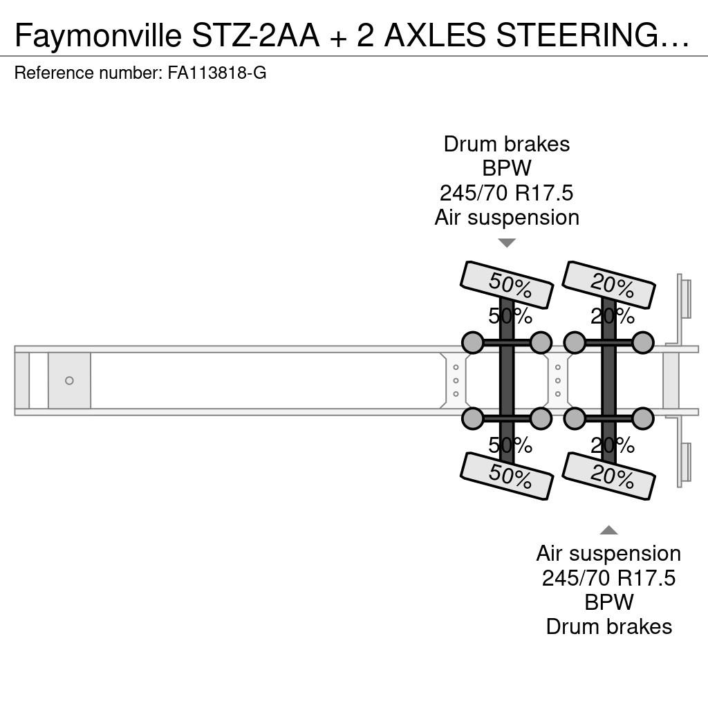 Faymonville STZ-2AA + 2 AXLES STEERING - BED: 7,40 + 3,55 METE 低平板半挂车