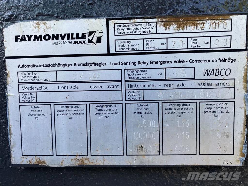 Faymonville STZ-2AA + 2 AXLES STEERING - BED: 7,40 + 3,55 METE 低平板半挂车