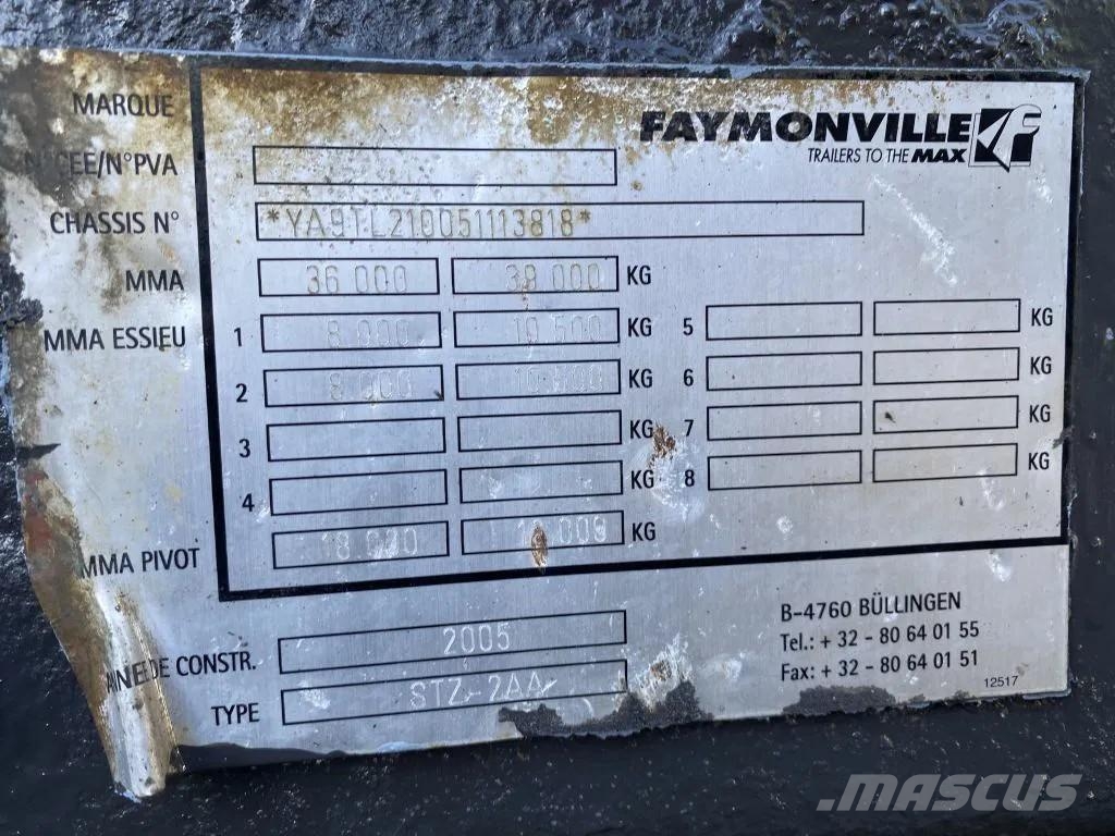 Faymonville STZ-2AA + 2 AXLES STEERING - BED: 7,40 + 3,55 METE 低平板半挂车