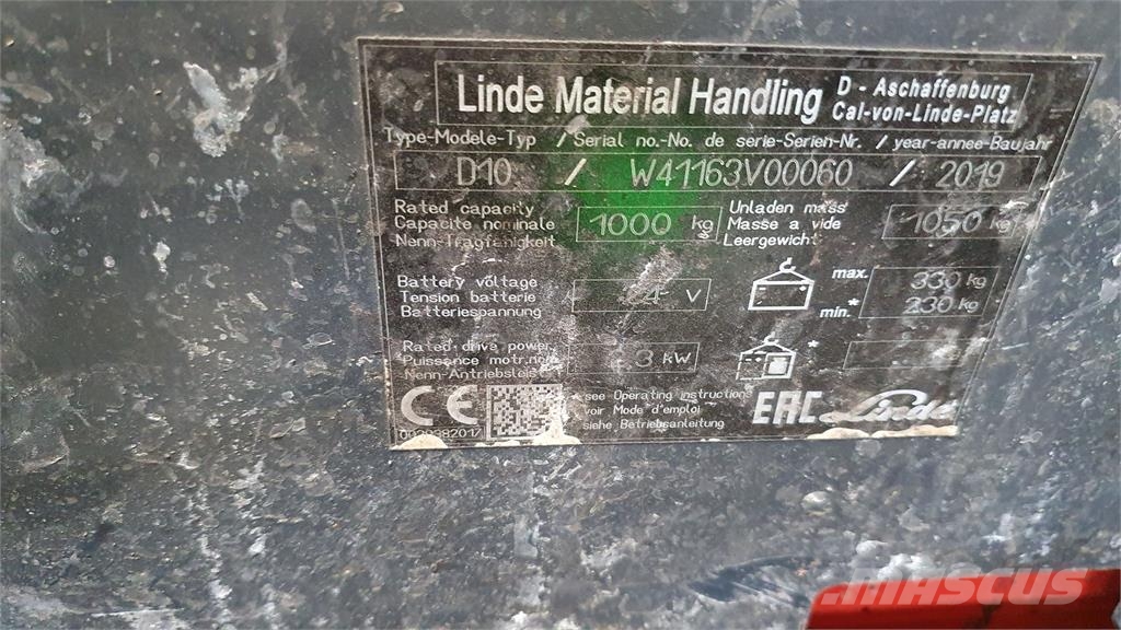 Linde D10AP Ajettavat pinoamisvaunut