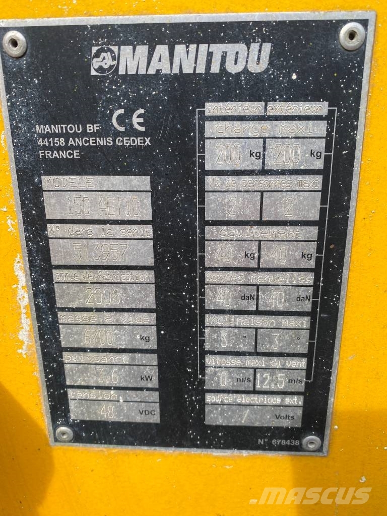 Manitou 150 AET JC Zglobne dvižne ploščadi