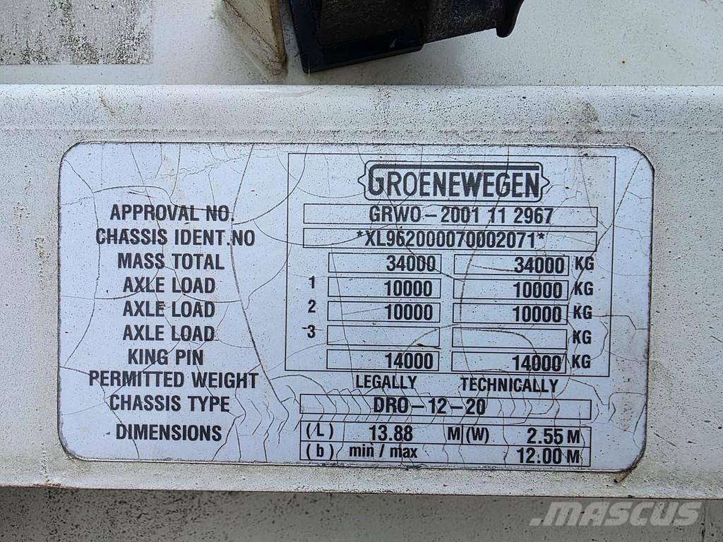 Groenewegen DRO 12-20 / LOADING LIFT STEERING AXLE /APK /TUV 0 Інші напівпричепи