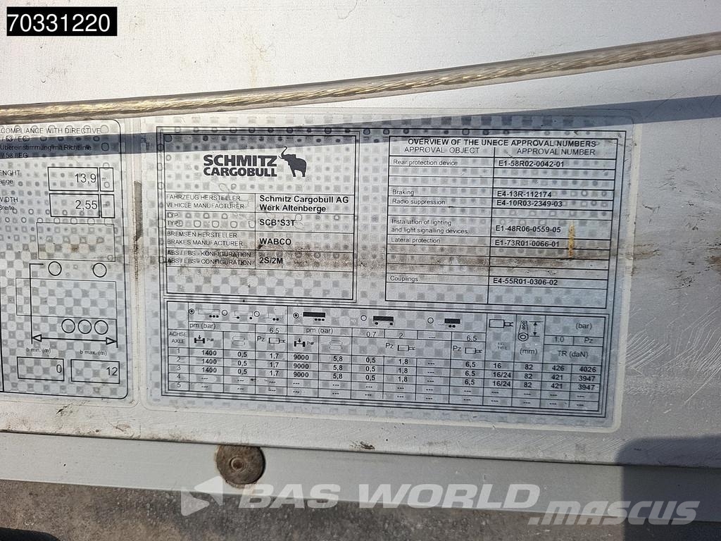 Schmitz Cargobull SCB*S3T 3 axles 篷布半拖車