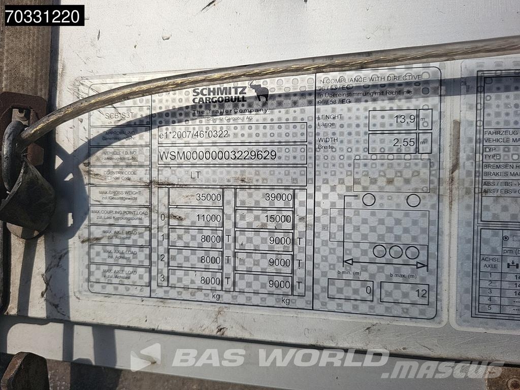 Schmitz Cargobull SCB*S3T 3 axles 篷布半拖車