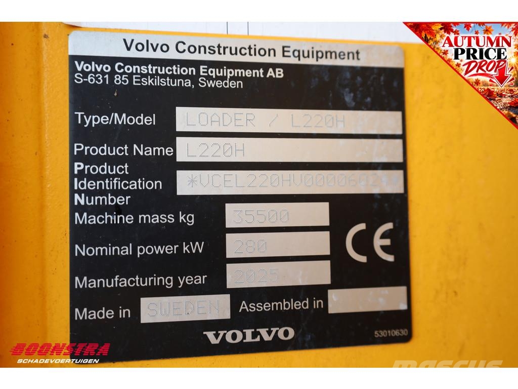 Volvo L220H Wheelloader BY 2025 ホイールローダー・タイヤショベル