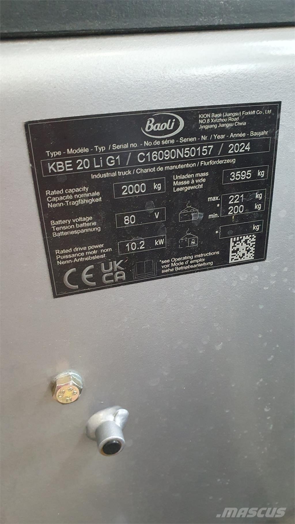 Baoli KBE 20 Li G1 Electric forklifts