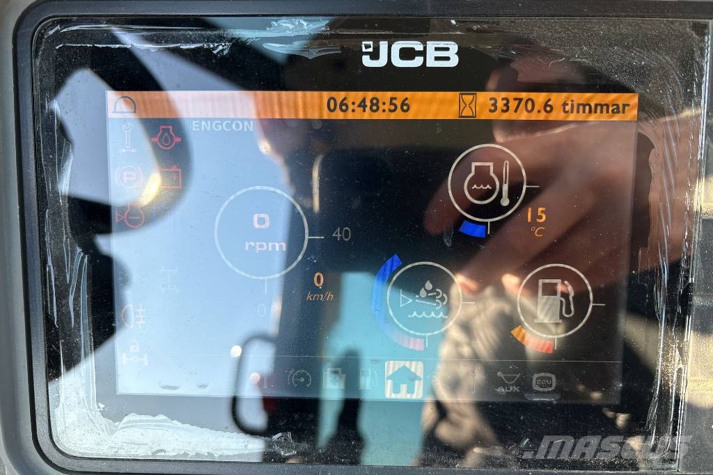 JCB Hydradig 110W inkl 3 skopor och Palmse kärra Hjulgravere