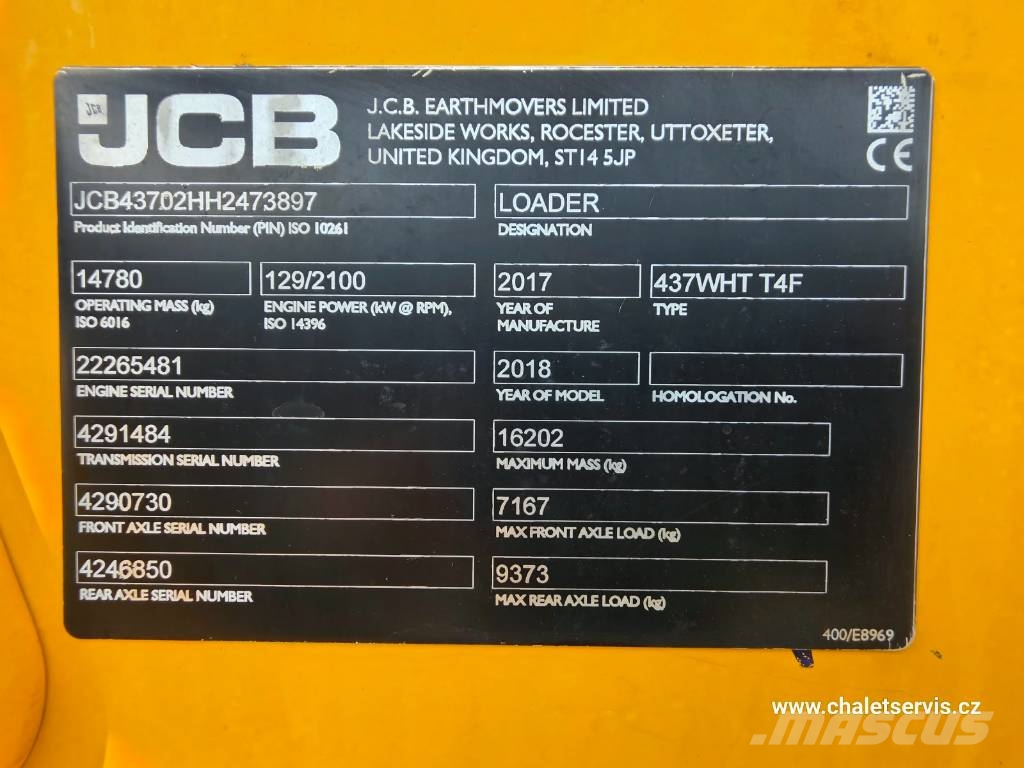 JCB 437 WHT Kolové nakladače