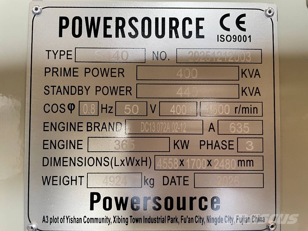Scania DC13 072A - 440 kVA Generator - DPX-19762 Geradores a diesel