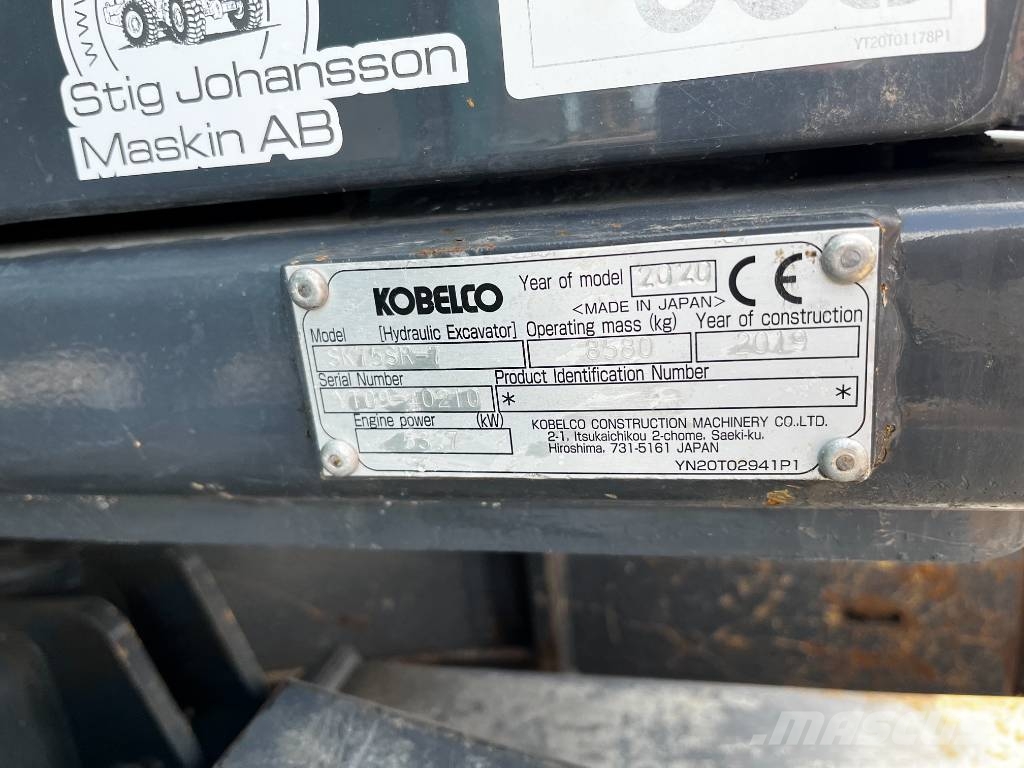 Kobelco SK 75 SR -7 Midi bagri 7t – 12t
