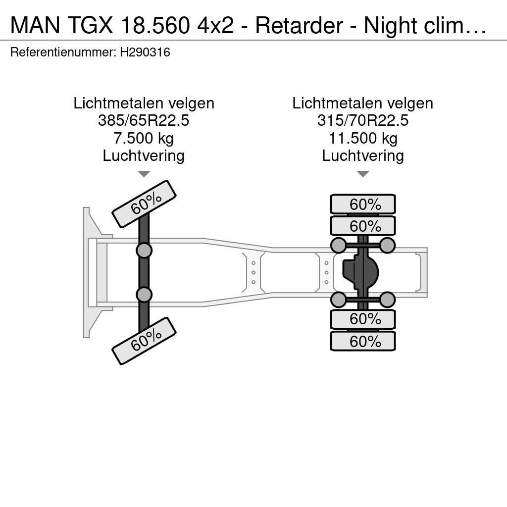MAN TGX 18.560 4x2 - Retarder - Night clima - Full air Trækkere