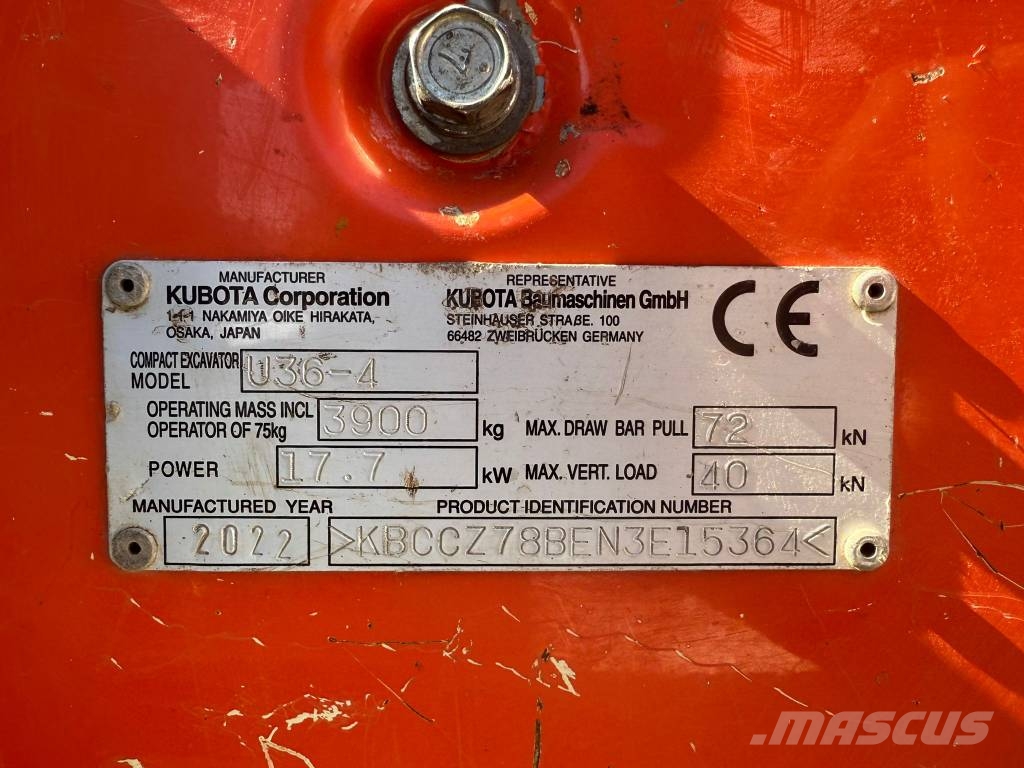 Kubota U 36-4 Minigraafmachines < 7t