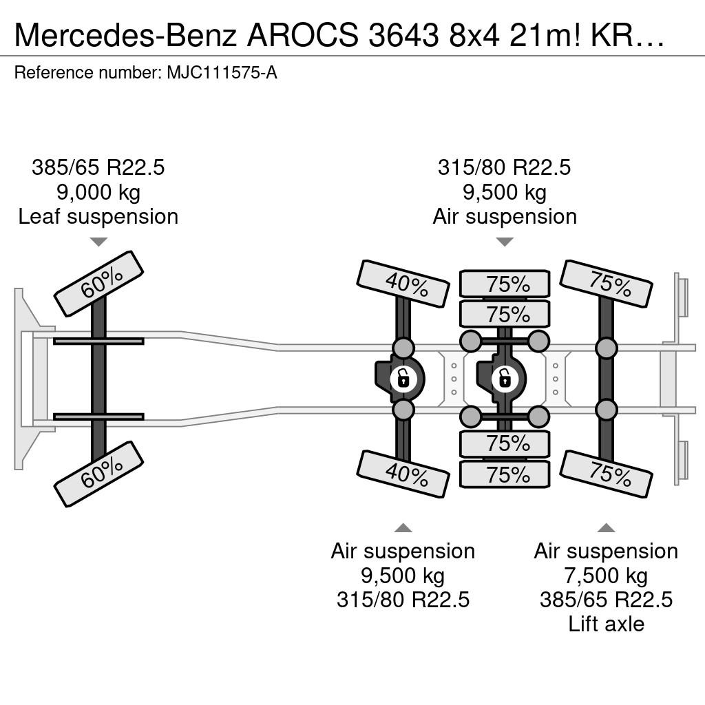 Mercedes-Benz AROCS 3643 8x4 21m! KRAN FASSI F305 (7x) + 2T WINC Visurgājēji celtņi