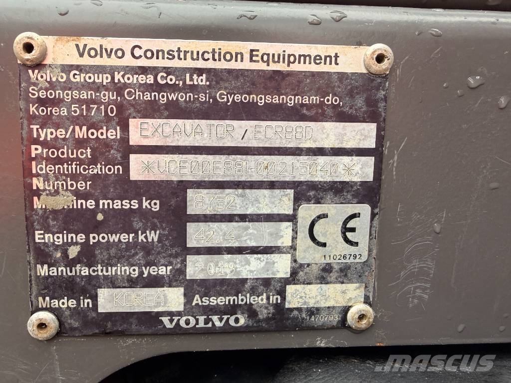 Volvo ECR 88 D 8 Ton Midi Excavator Midi excavators 7t - 12t