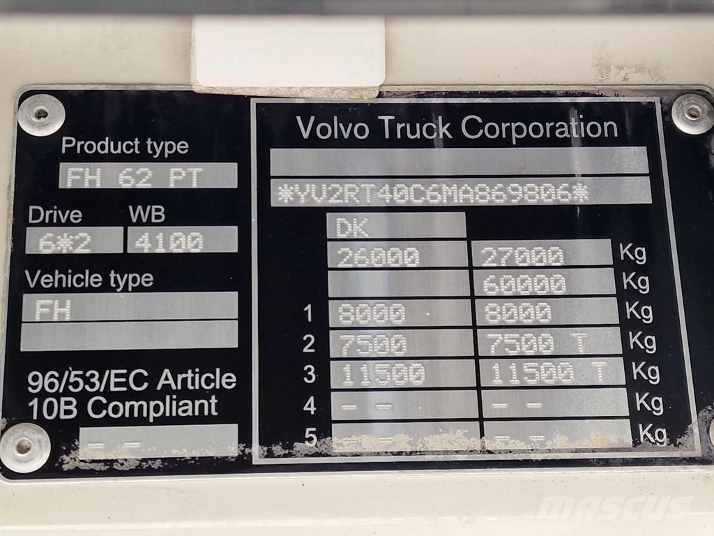 Volvo FH 13.500 6x2/4 Low roof - MA chassis - PTO/Hydrau Motrici e Trattori Stradali