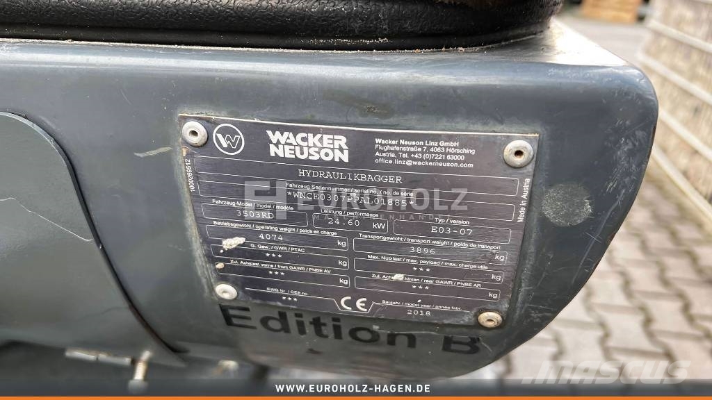 Wacker Minibagger 3503, VDS Kabine, Schnellwechsler MS03 حفارات صغيرة أقل من 7 طن (حفارات صغيرة)