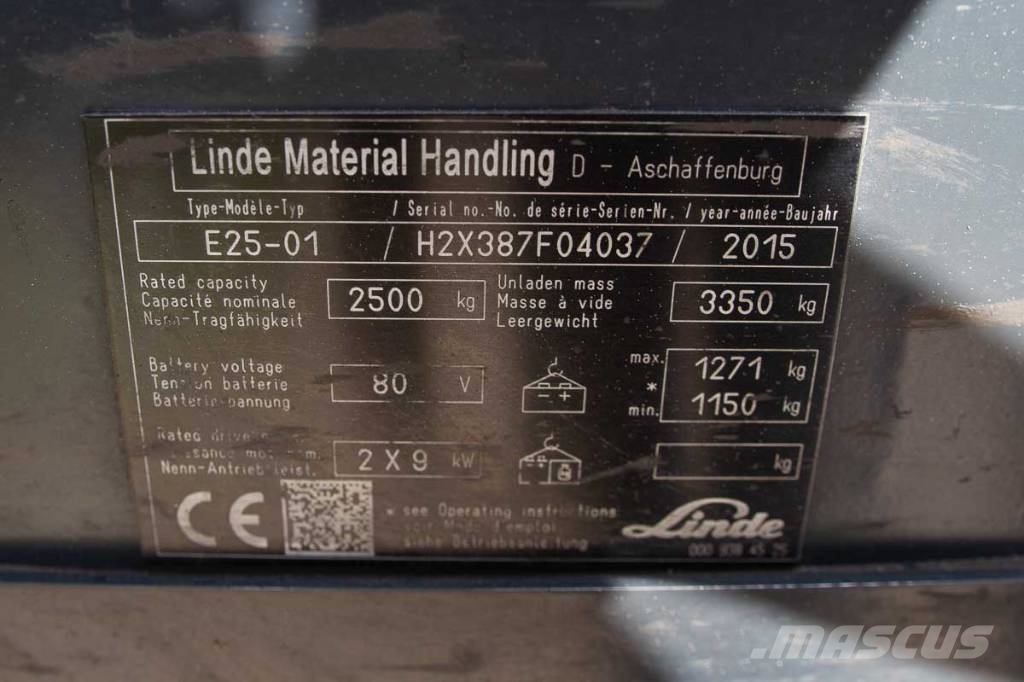Linde E 25 Elektrikli forkliftler