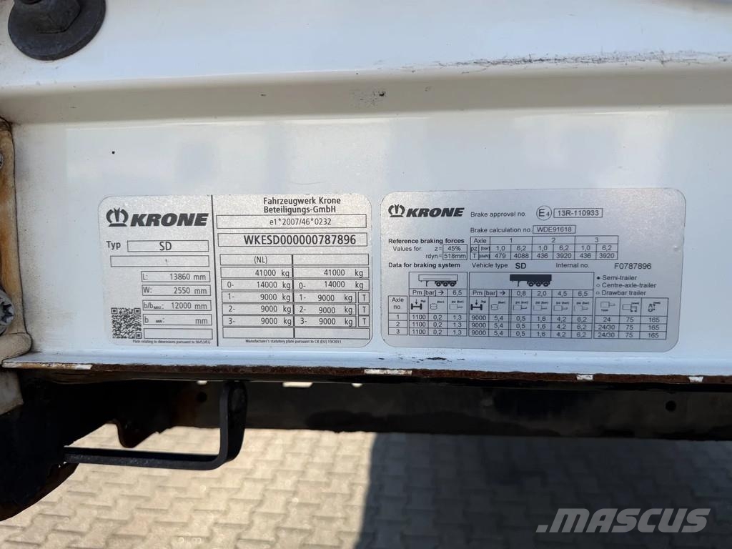 Krone N/A SD Schuifzeil/Dak / BPW-Axle / Huckepack Schuifzeilen