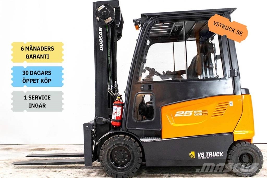 Doosan B25X-7, 2,5-tons el motviktstruck med hytt Sähkötrukit