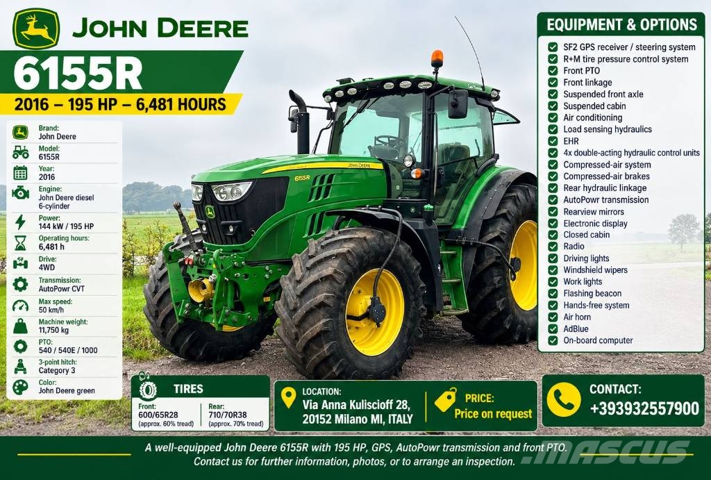 John Deere 6155 R Traktörler
