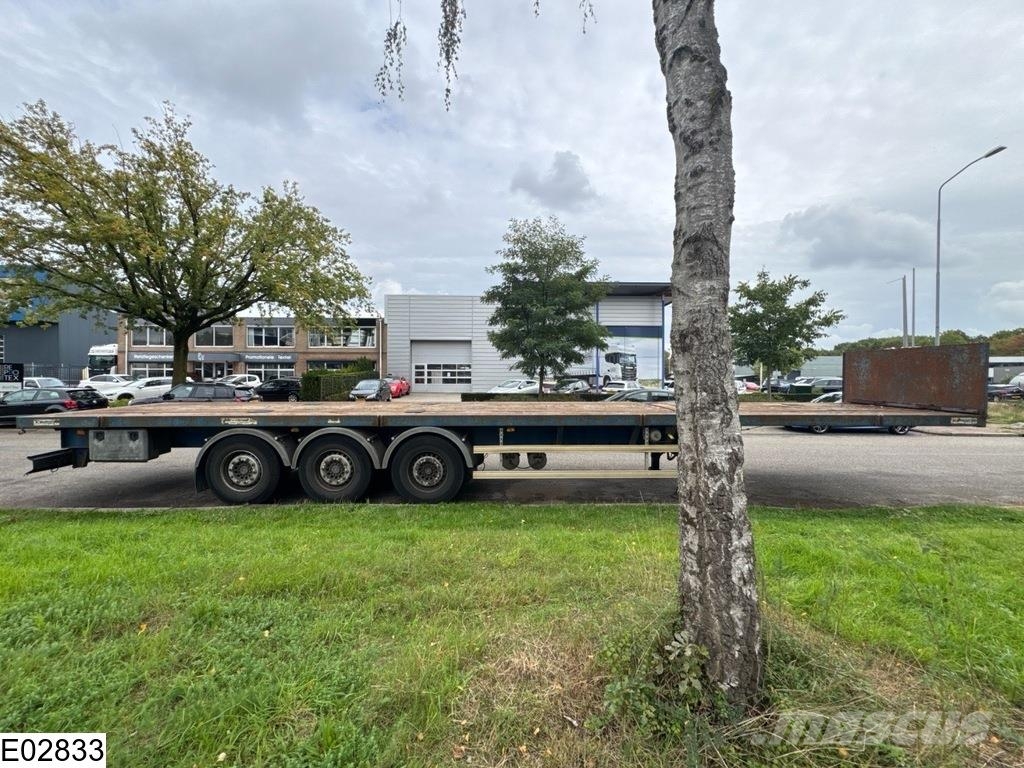 Robuste open laadbak 750 cm extendable, Lift axle Planhengere semi