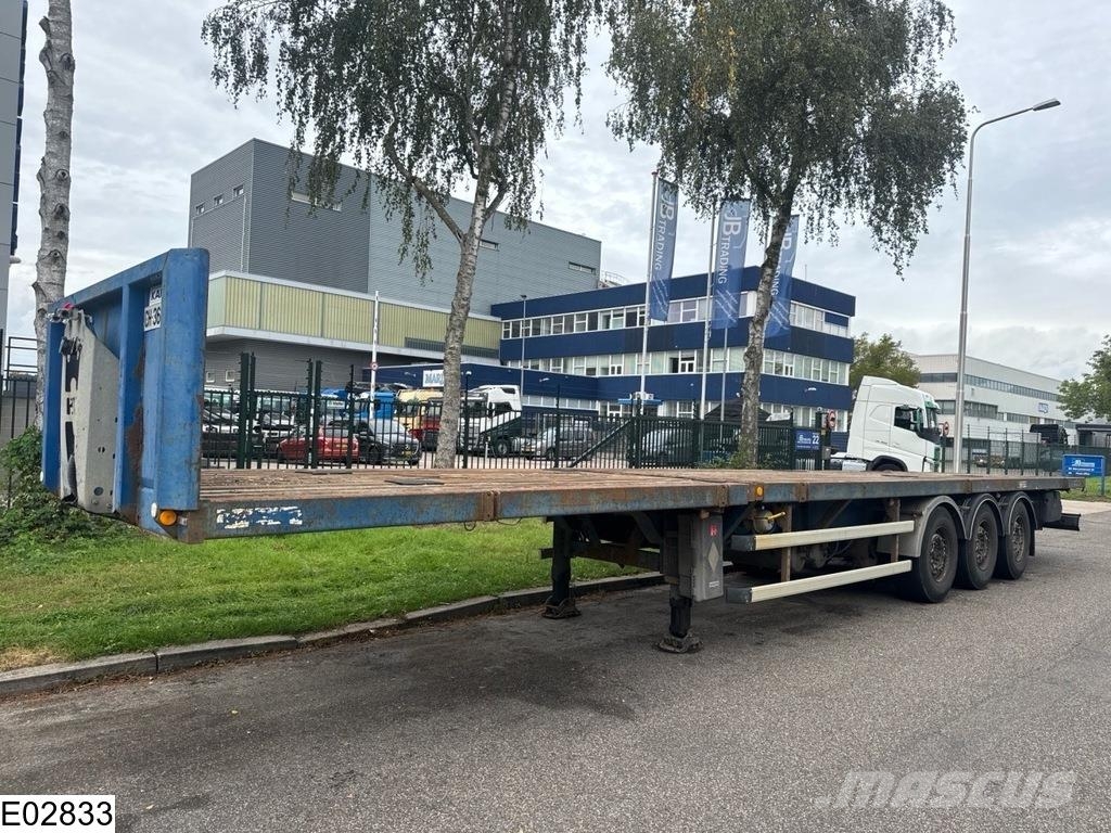 Robuste open laadbak 750 cm extendable, Lift axle Planhengere semi