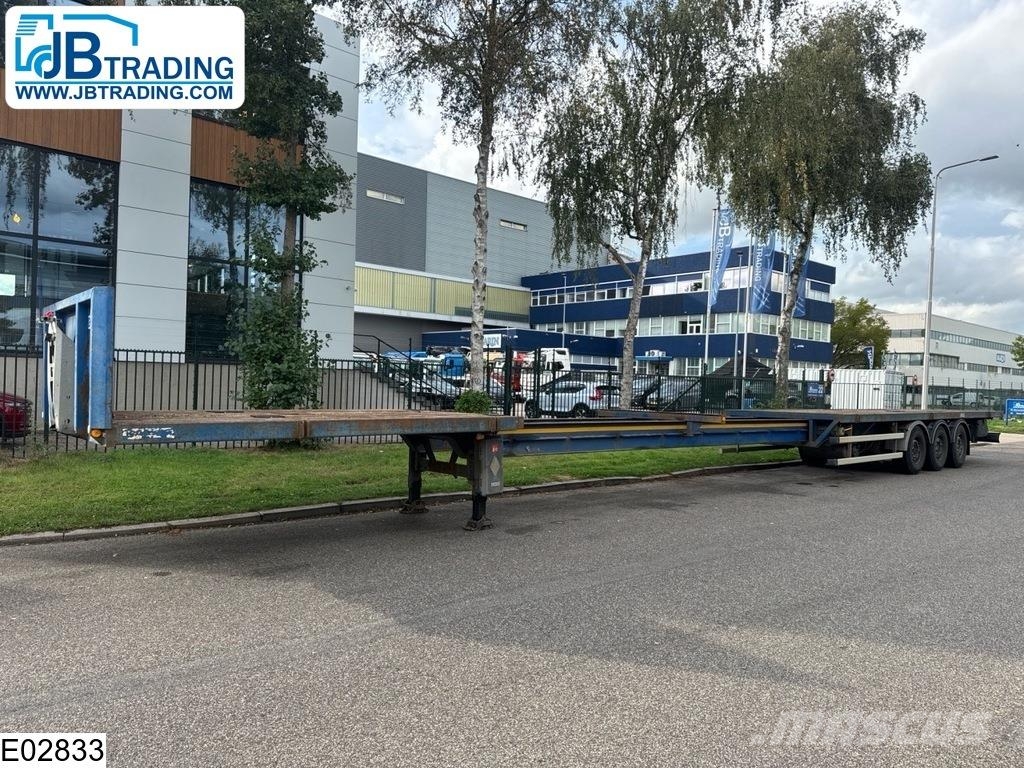 Robuste open laadbak 750 cm extendable, Lift axle Planhengere semi
