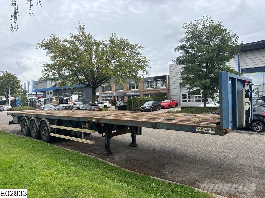 Robuste open laadbak 750 cm extendable, Lift axle Planhengere semi