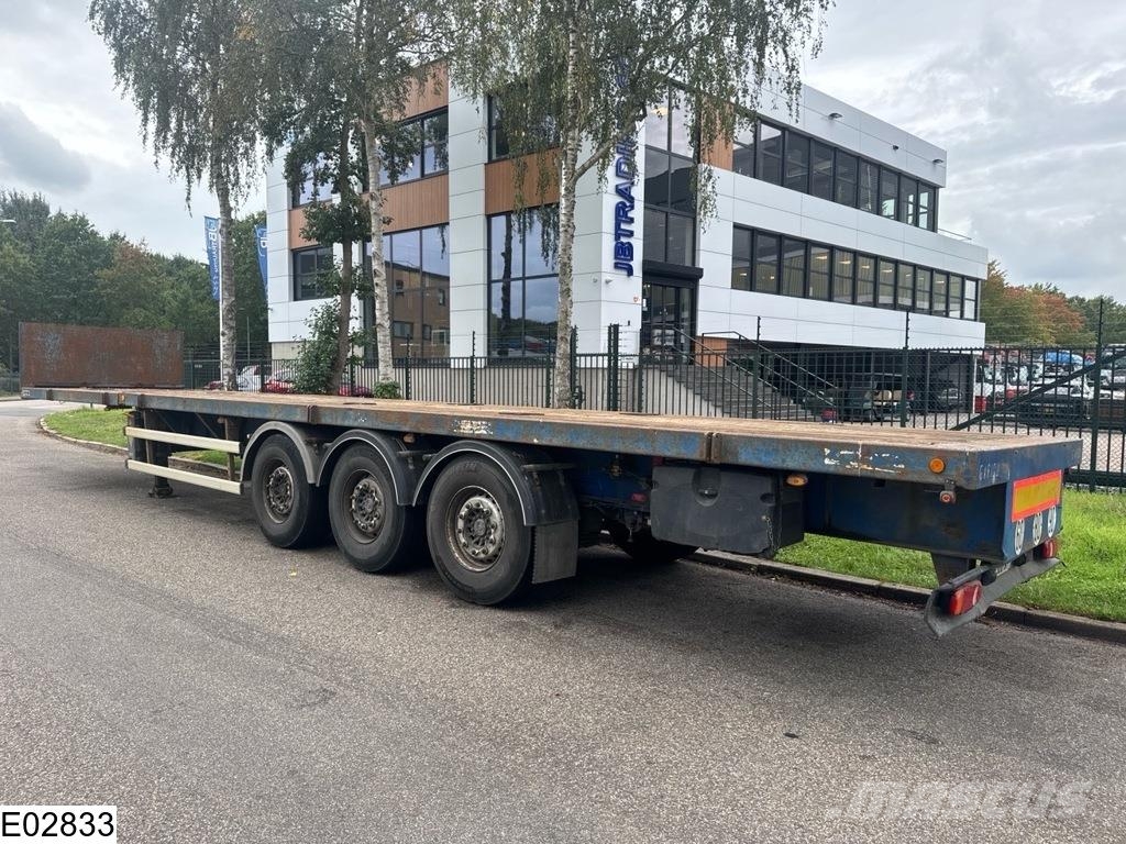 Robuste open laadbak 750 cm extendable, Lift axle Planhengere semi