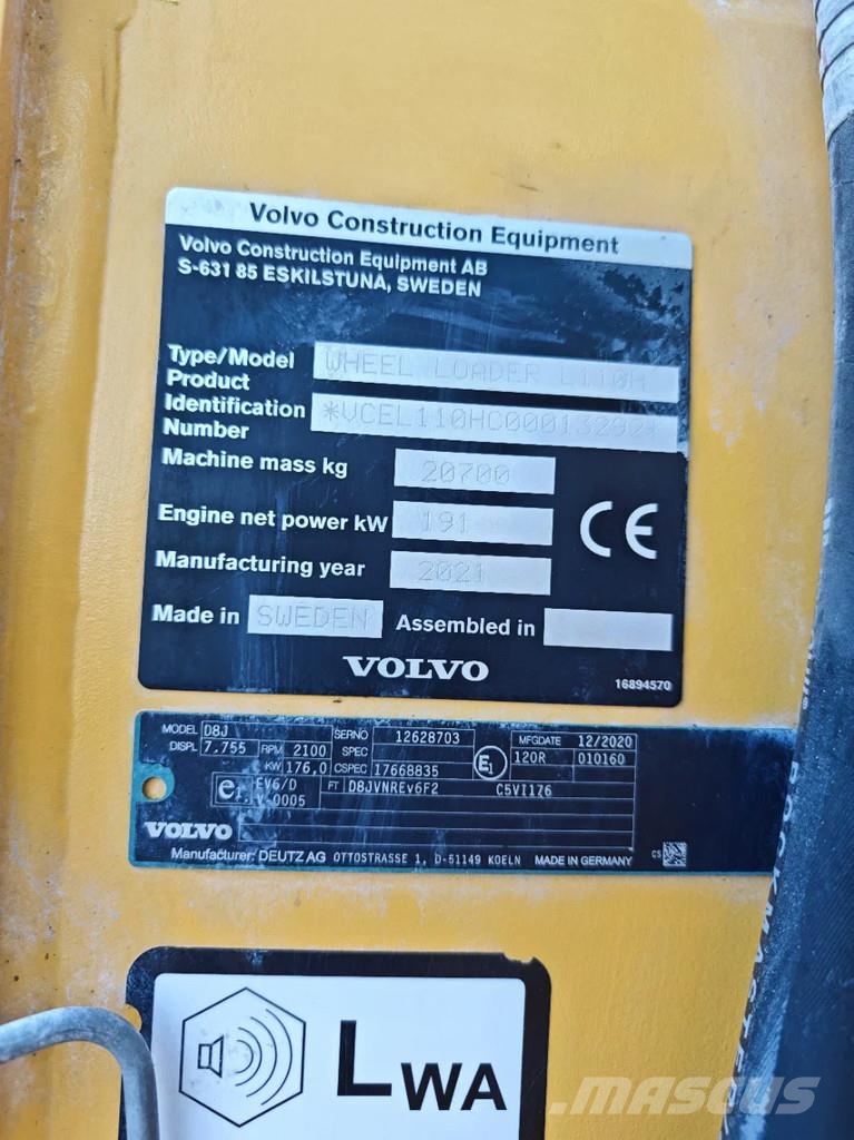 Volvo L110H BSS German Machine Full Volvo Service Histor ホイールローダー・タイヤショベル
