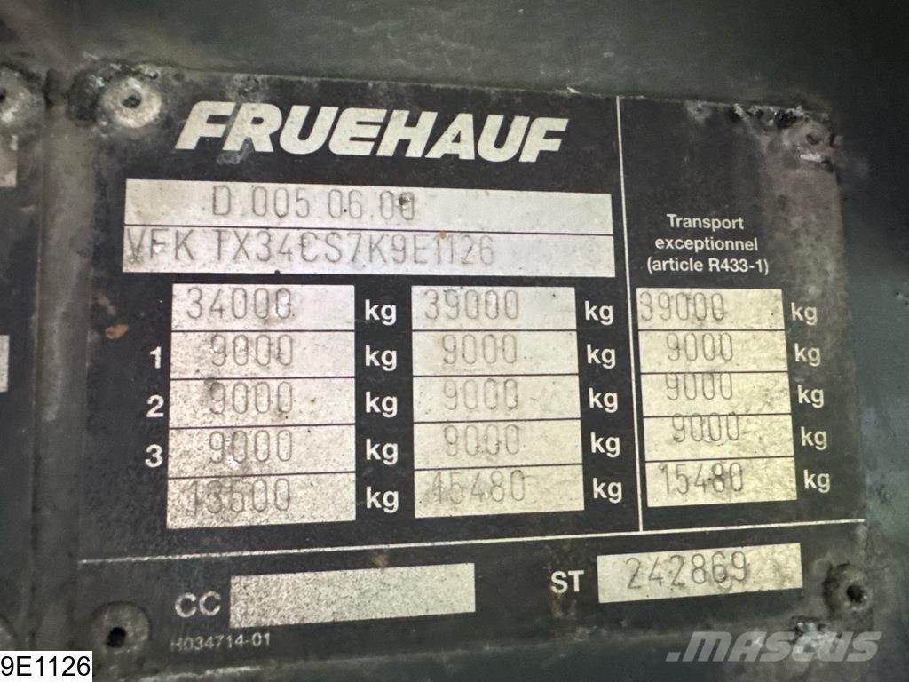 Fruehauf Tautliner Lift axle Tentpoolhaagised