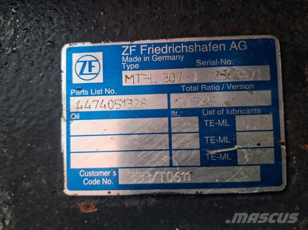 JCB 333/T0611-ZF MT-L3075II-4474051328-Axle/Achse/As Axles