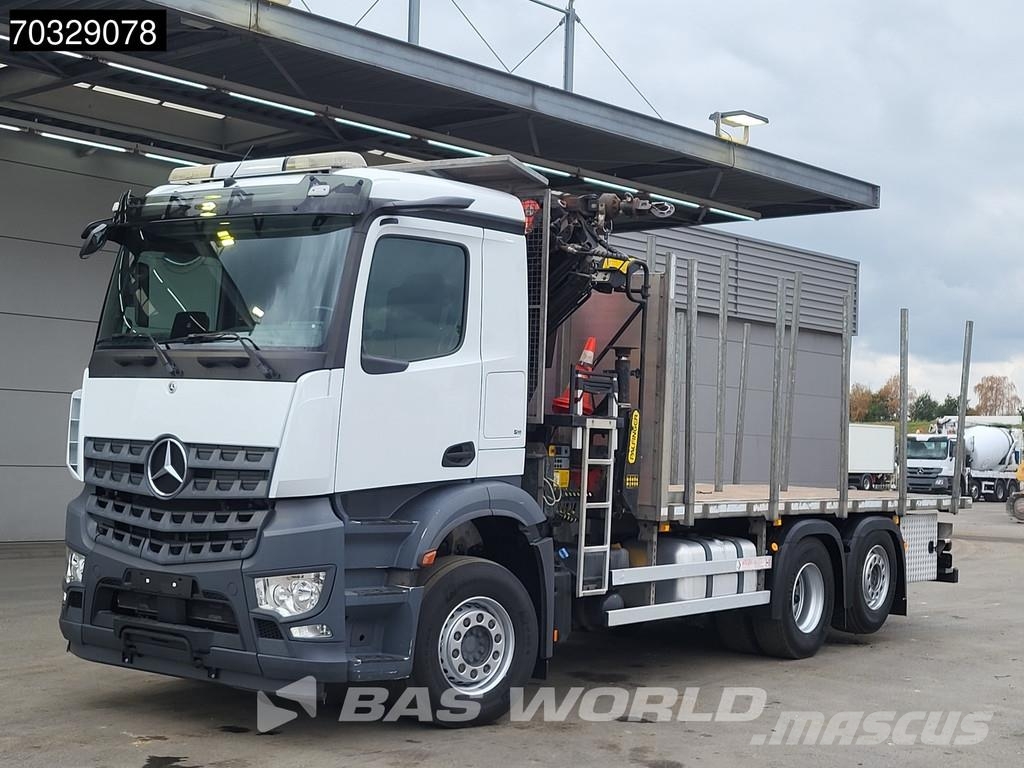Mercedes-Benz Actros 2536 6X2 Palfinger PK18502 SH Kran Crane 6 شاحنات مسطحة/مفصلية الجوانب